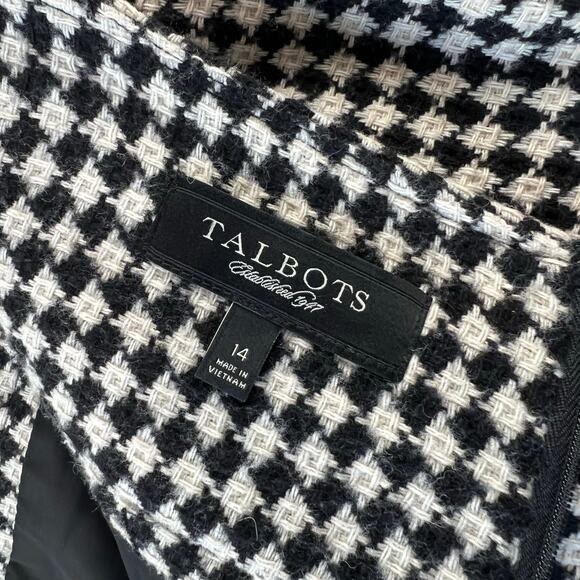Talbots Houndstooth Skirt women’s size 14 Black White Wool Blend - Picture 5 of 6